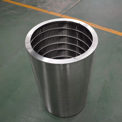 Perlenmühle Außenaxial von außen nach innen SS304 Edelstahlflansche 80 Mesh Wedge Wire Basket